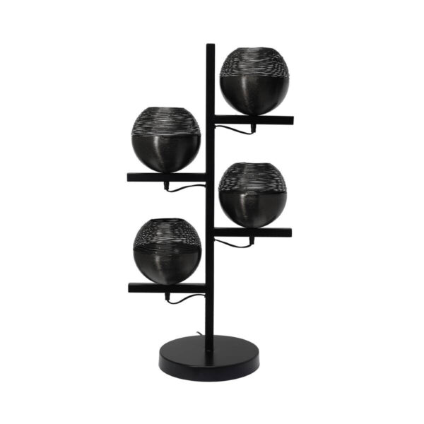 4063074712749 Kayoom Stehlampe
schwarz Eisen B/H/L: ca. 39x92x31 cm E27 4 Brennstellen