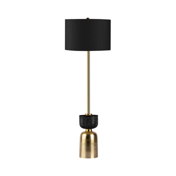 Kayoom Stehlampe
gold schwarz Marmor Baumwolle Eisen B/H/L: ca. 30,5x127x30,5 cm E27 1 Brennstellen