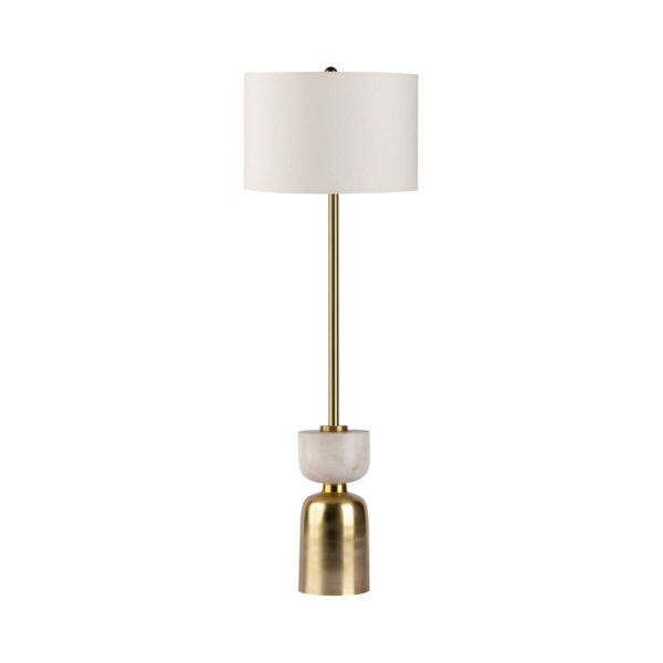 Kayoom Stehlampe
weiß gold Baumwolle Eisen Marmor B/H/L: ca. 30,5x127x30,5 cm E27 1 Brennstellen