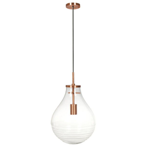 4063074903284 Kayoom Pendelleuchte Tamo Large
transparent Kupfer Glas Eisen B/H/L: ca. 37,7x50x37,7 cm E27 1 Brennstellen