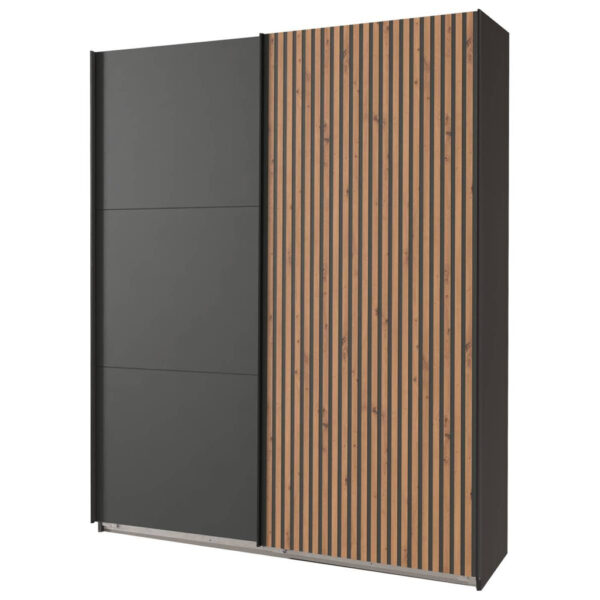 POCO Schwebetürenschrank Andorra Graphit B/H/T: ca. 200x216x65 cm