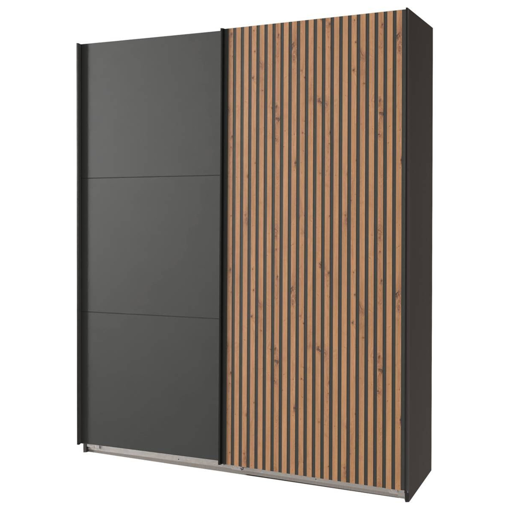 POCO Schwebetürenschrank Andorra Graphit B/H/T: ca. 200x216x65 cm