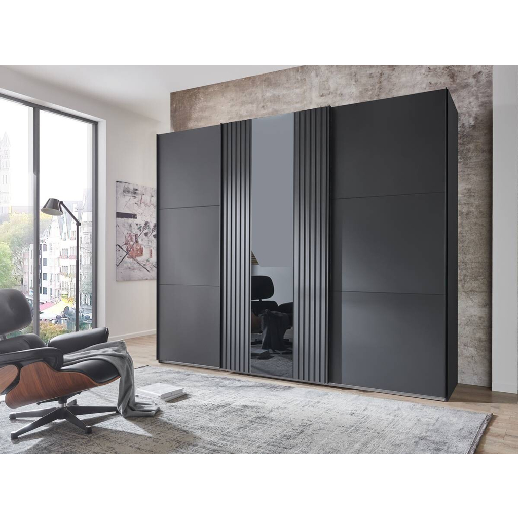 POCO Schwebetürenschrank Atlanta Graphit B/H/T: ca. 250x216x65 cm
