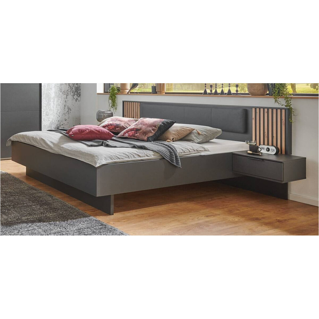 POCO Bettanlage Ancona Graphit Artisan Nachbildung B/H/T: ca. 301x104x210 cm Liegefläche B/L: ca. 180x200 cm