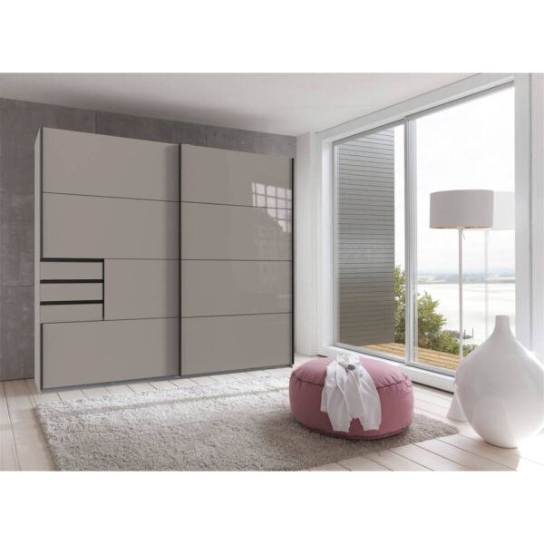 POCO Schwebetürenschrank Saigon Sahara grau B/H/T: ca. 225x208x64 cm