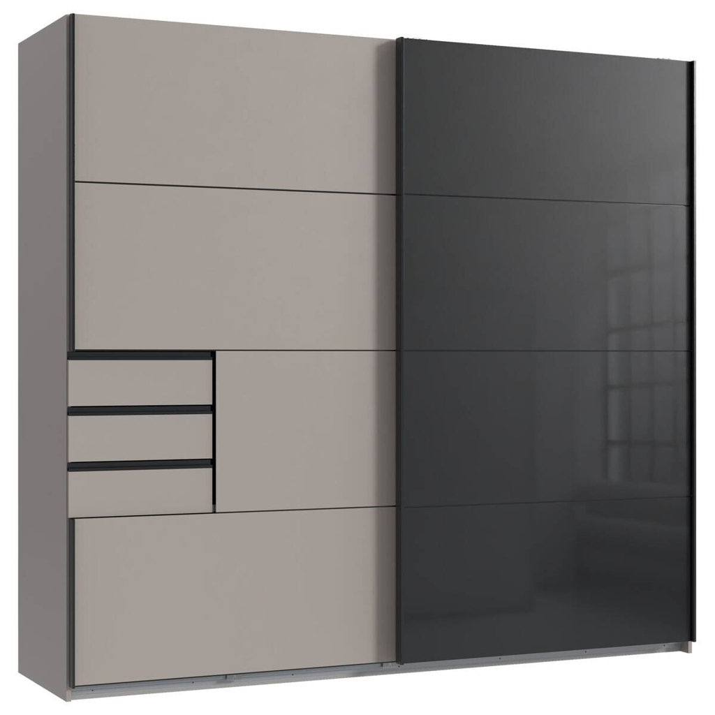 POCO Schwebetürenschrank Tilburg Sahara grau B/H/T: ca. 225x208x64 cm
