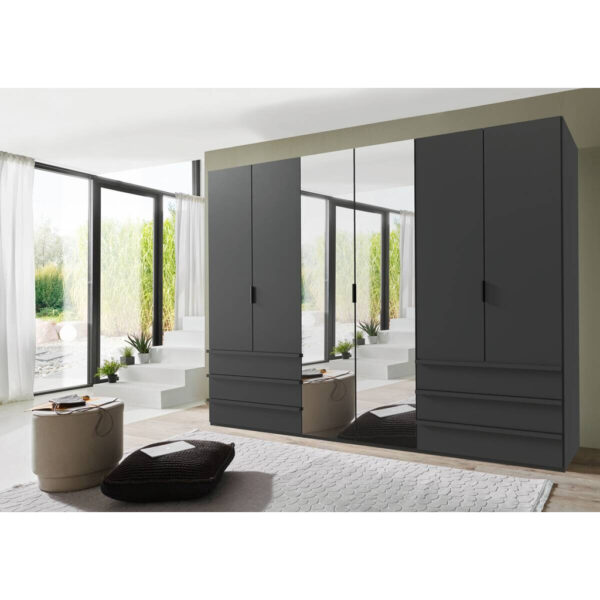 POCO Kleiderschrank Oxford Graphit B/H/T: ca. 300x216x58 cm