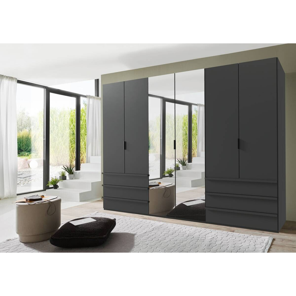 POCO Kleiderschrank Oxford Graphit B/H/T: ca. 300x216x58 cm