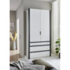 POCO Kleiderschrank Oxford weiß B/H/T: ca. 100x216x58 cm
