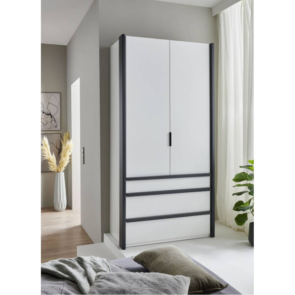 POCO Kleiderschrank Oxford weiß B/H/T: ca. 100x216x58 cm