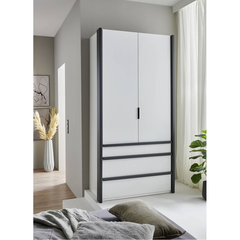 POCO Kleiderschrank Oxford weiß B/H/T: ca. 100x216x58 cm