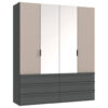 POCO Falttürenschrank Oxford Sahara grau B/H/T: ca. 200x236x58 cm