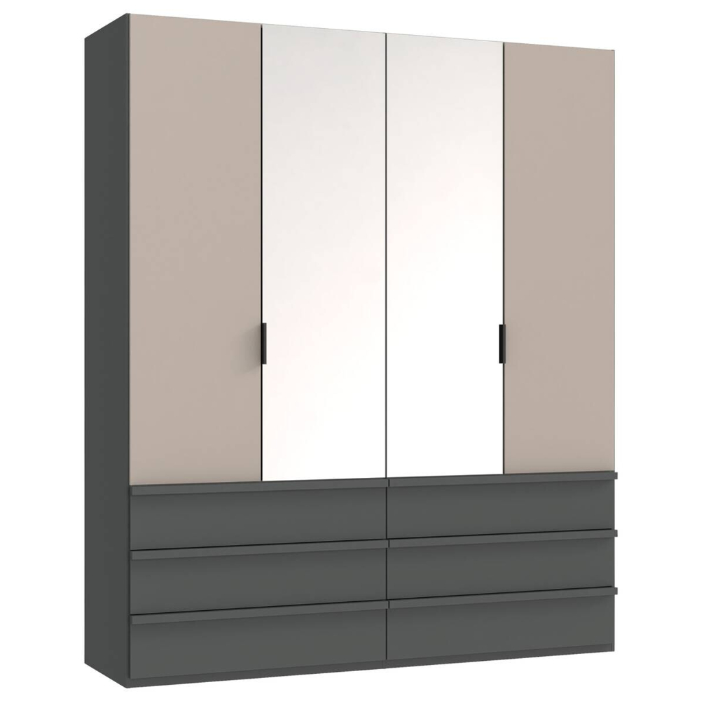 POCO Falttürenschrank Oxford Sahara grau B/H/T: ca. 200x236x58 cm