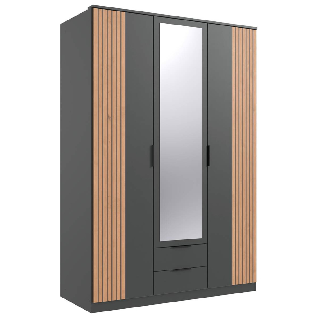 POCO Kleiderschrank Lübeck Graphit Eiche Artisan Nachbildung B/H/T: ca. 135x199x58 cm