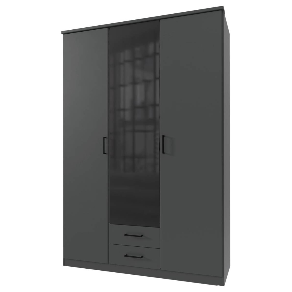 POCO Kleiderschrank Soest Graphit schwarz B/H/T: ca. 135x199x58 cm