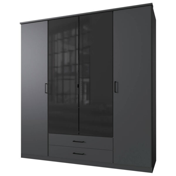 POCO Kleiderschrank Soest Graphit schwarz B/H/T: ca. 180x199x58 cm