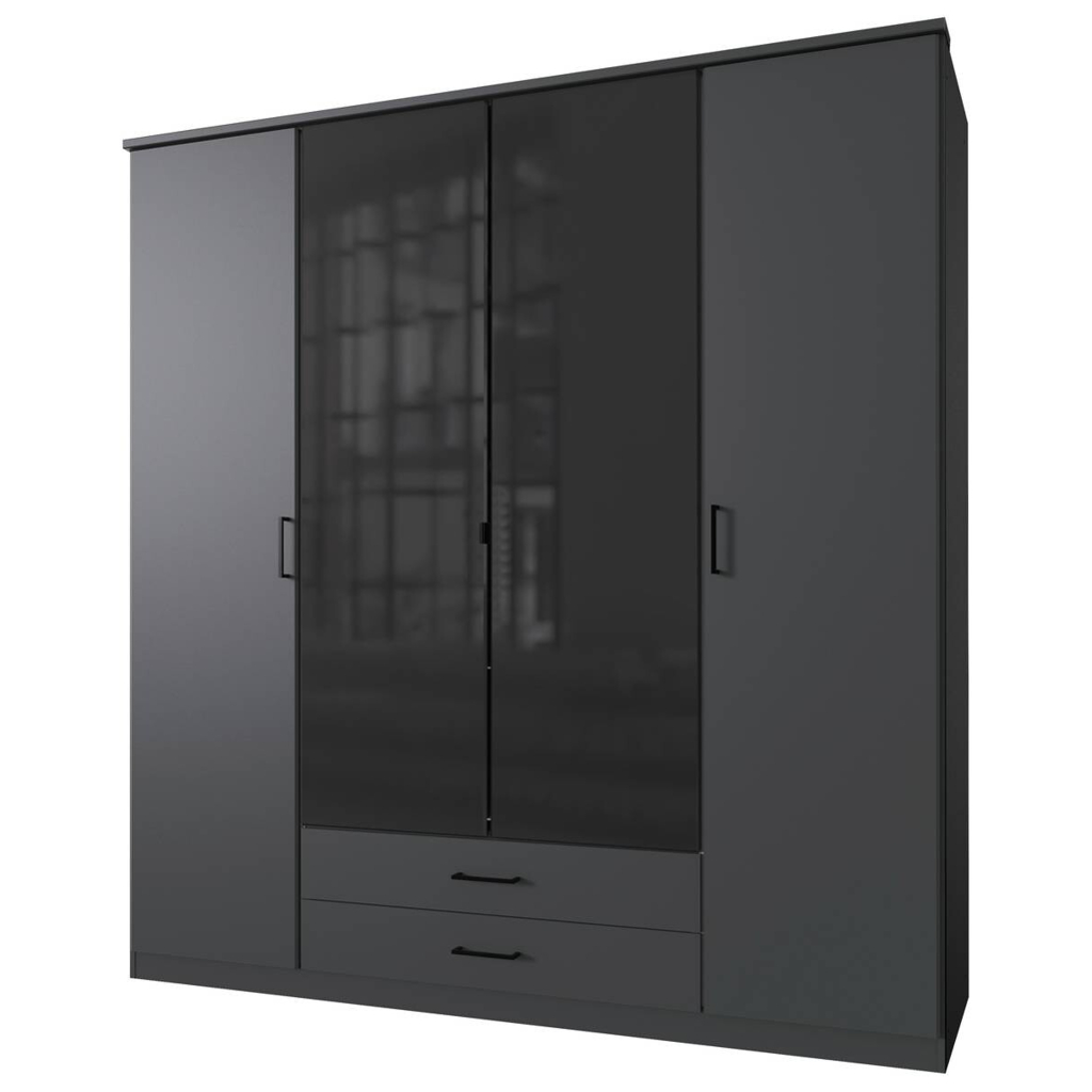 POCO Kleiderschrank Soest Graphit schwarz B/H/T: ca. 180x199x58 cm