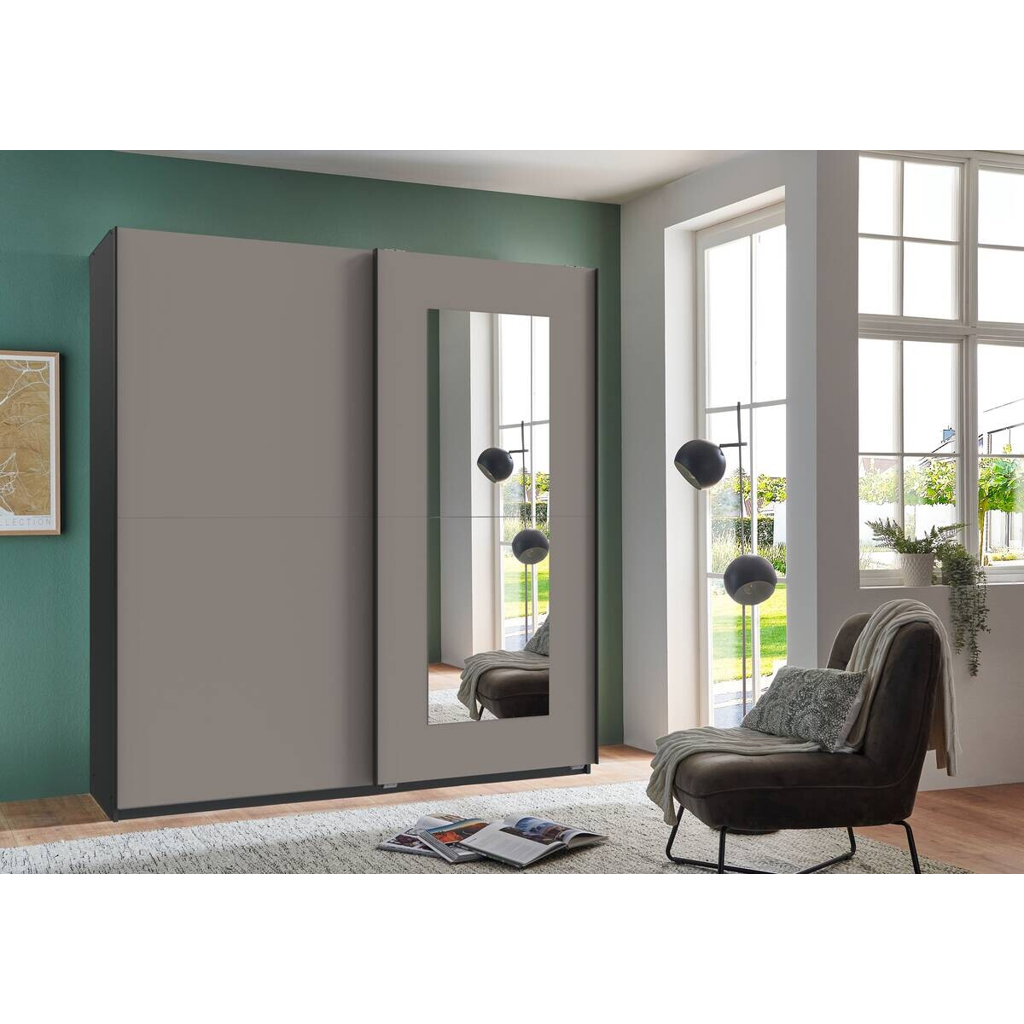 POCO Schwebetürenschrank Dunen Sahara grau B/H/T: ca. 180x198x65 cm