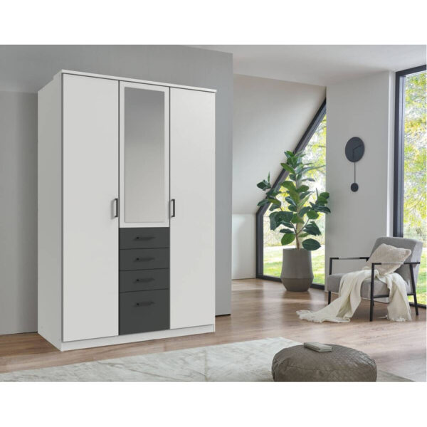 POCO Kleiderschrank Cottbus weiß B/H/T: ca. 135x198x58 cm