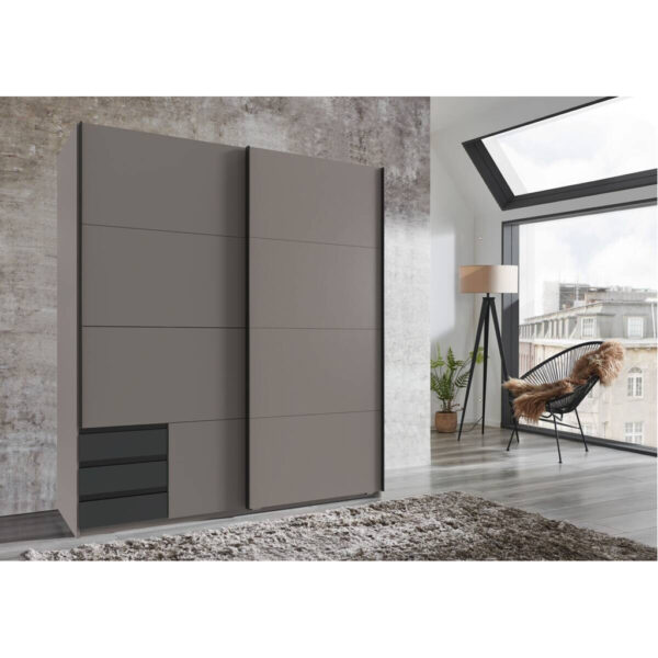 POCO Schwebetürenschrank Bahamas Sahara grau B/H/T: ca. 179x198x65 cm