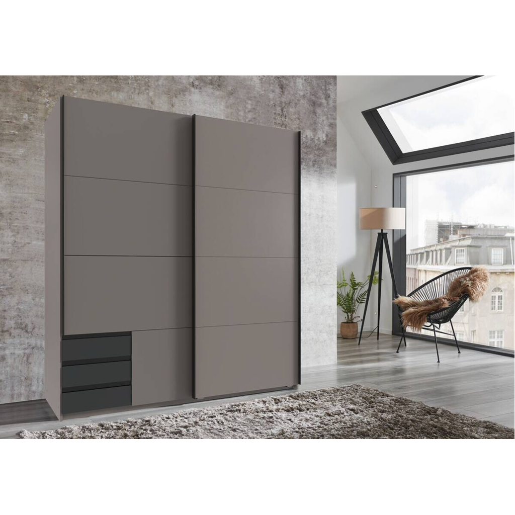 POCO Schwebetürenschrank Bahamas Sahara grau B/H/T: ca. 179x198x65 cm