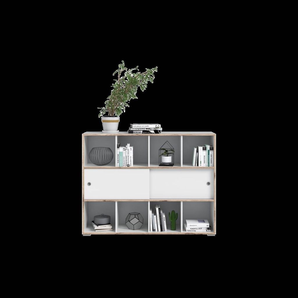 POCO Schiebetürenschrank Jesper weiß Eiche Nachbildung B/H/T: ca. 141x109x40 cm