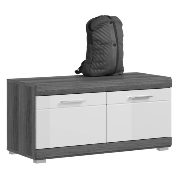 xonox.home Sitzbank SCOUT Rauchsilber Nachbildung weiß Hochglanz B/H/T: ca. 90x44x40 cm xonox.home Sitzbank SCOUT Rauchsilber Nachbildung weiß Hochglanz B/H/T: ca. 90x44x40 cm