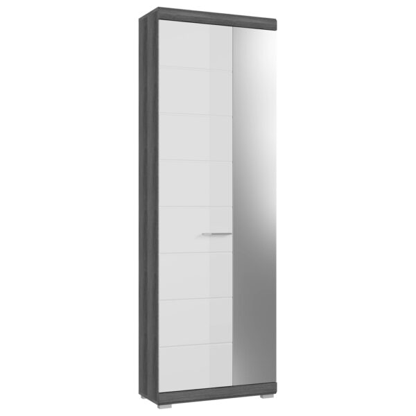4066432001288 Garderobenschrank SCOUT
Rauchsilber Nachbildung weiß Hochglanz B/H/T: ca. 62x197x37 cm