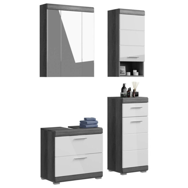 4066432003138 Badezimmer-Set Scout
Rauchsilber Nachbildung weiß Hochglanz B/H/T: ca. 112x191x34 cm
