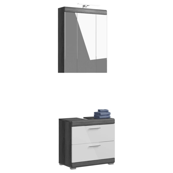 4066432003169-1 Badezimmer-Set Scout
Rauchsilber Nachbildung weiß Hochglanz B/H/T: ca. 60x191x34 cm