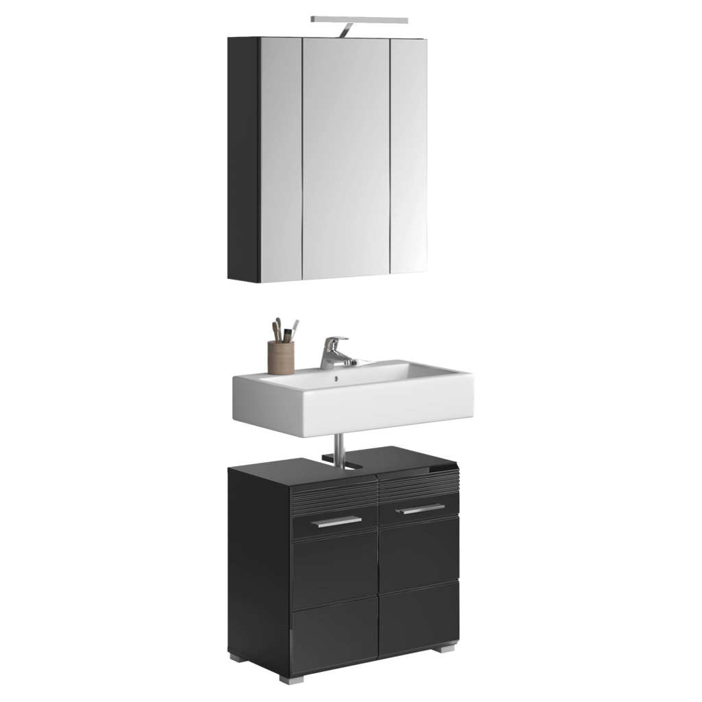 Badezimmer-Set LINUS
schwarz schwarz Hochglanz B/H/T: ca. 60x182x34 cm