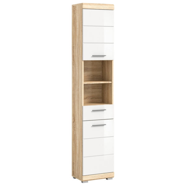 4066432013342 Badhochschrank LAMBADA
Eiche Sonoma hell Nachbildung weiß Hochglanz B/H/T: ca. 37x191x31 cm