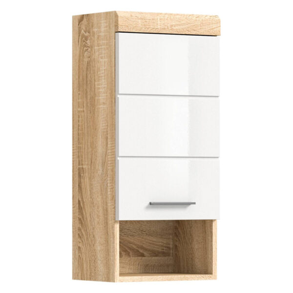 Badhängeschrank LAMBADA
Eiche Sonoma hell Nachbildung weiß Hochglanz B/H/T: ca. 37x79x24 cm