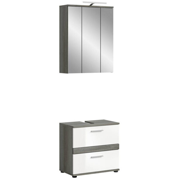4066432017739 Badezimmer-Set BLAKE
Rauchsilber Nachbildung weiß Hochglanz B/H/T: ca. 60x191x34 cm