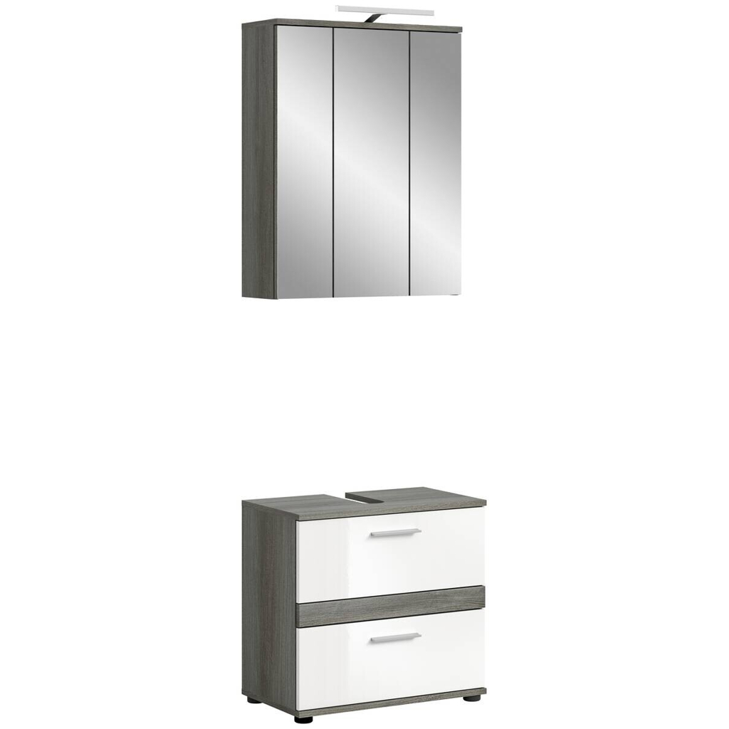 Badezimmer-Set BLAKE
Rauchsilber Nachbildung weiß Hochglanz B/H/T: ca. 60x191x34 cm