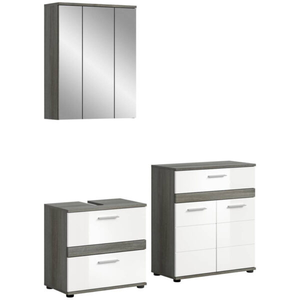 Badezimmer-Set BLAKE
Rauchsilber Nachbildung weiß Hochglanz B/H/T: ca. 146x191x34 cm