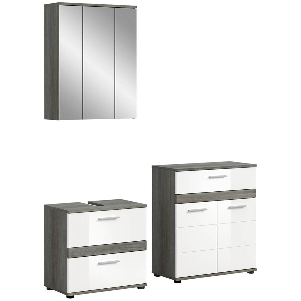 Badezimmer-Set BLAKE
Rauchsilber Nachbildung weiß Hochglanz B/H/T: ca. 146x191x34 cm