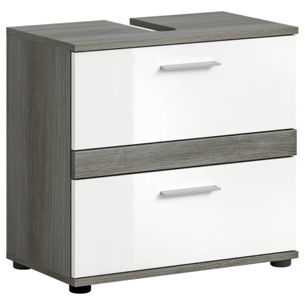 4066432019559 Waschbeckenunterschrank BLAKE
Rauchsilber Nachbildung weiß Hochglanz B/H/T: ca. 60x57x34 cm