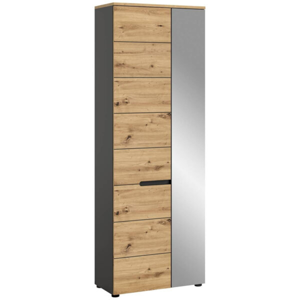 4066432020838 Garderobenschrank CANU
edles Basaltgrau Nachbildung Eiche Artisan Nachbildung B/H/T: ca. 65x190x37 cm