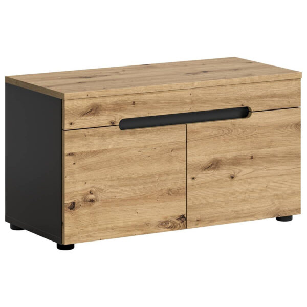 xonox.home Sitzbank CANU edles Basaltgrau Nachbildung Eiche Artisan Nachbildung B/H/T: ca. 80x45x37 cm