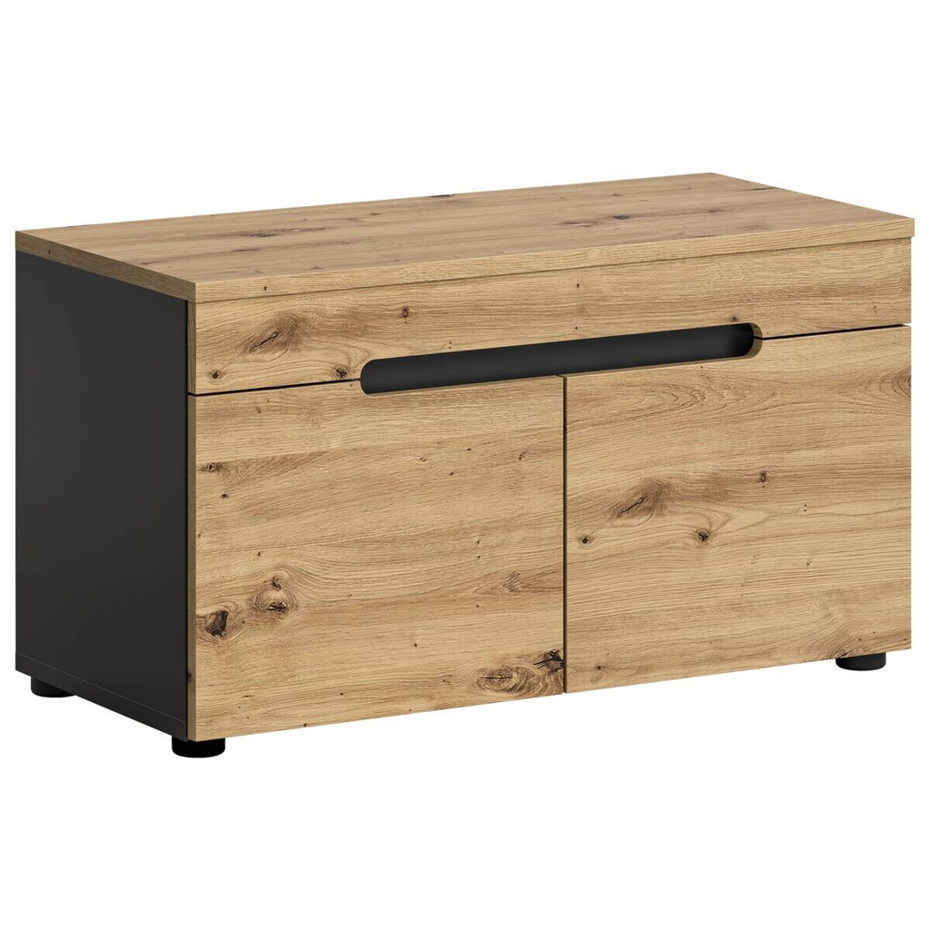 xonox.home Sitzbank CANU edles Basaltgrau Nachbildung Eiche Artisan Nachbildung B/H/T: ca. 80x45x37 cm