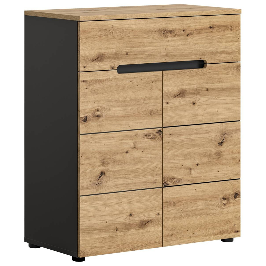 xonox.home Schuhkommode CANU edles Basaltgrau Nachbildung Eiche Artisan Nachbildung B/H/T: ca. 80x94x37 cm