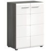 xonox.home Kommode SALSA Rauchsilber Nachbildung weiß Hochglanz B/H/T: ca. 60x85x37 cm
