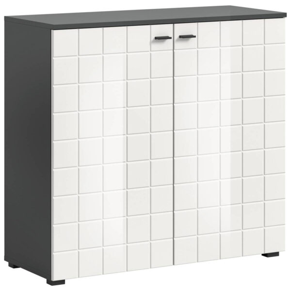 POCO Kommode Monte anthrazit weiß Hochglanz B/H/T: ca. 92x86x37 cm POCO Kommode Monte anthrazit weiß Hochglanz B/H/T: ca. 92x86x37 cm