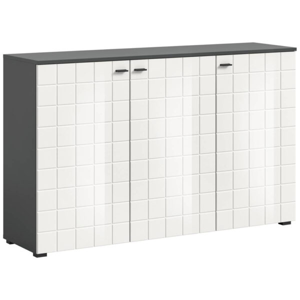 POCO Sideboard Monte anthrazit weiß Hochglanz B/H/T: ca. 138x86x37 cm