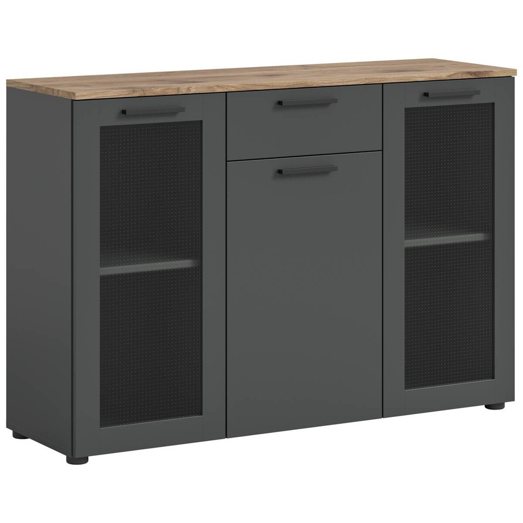 POCO Sideboard Niklas anthrazit Eiche Nox Oak Nachbildung B/H/T: ca. 120x84x35 cm