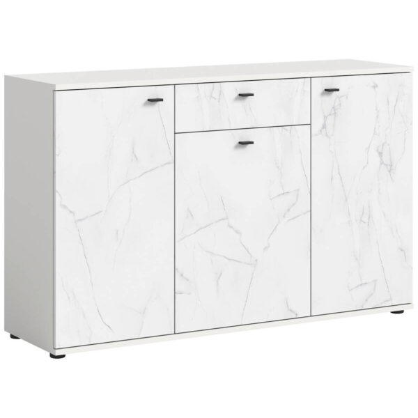 POCO Sideboard Stone weiß Marmoroptik B/H/T: ca. 139x88x41 cm