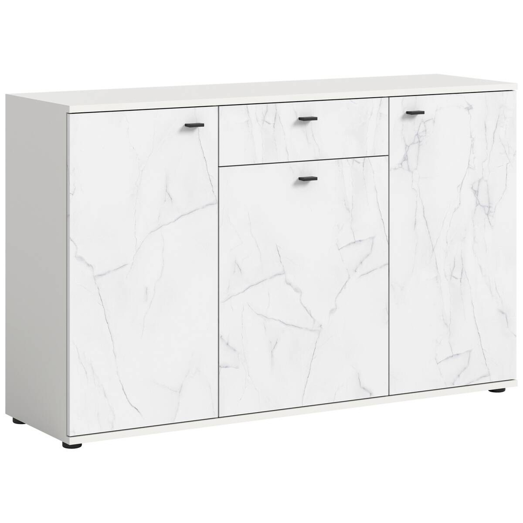 POCO Sideboard Stone weiß Marmoroptik B/H/T: ca. 139x88x41 cm