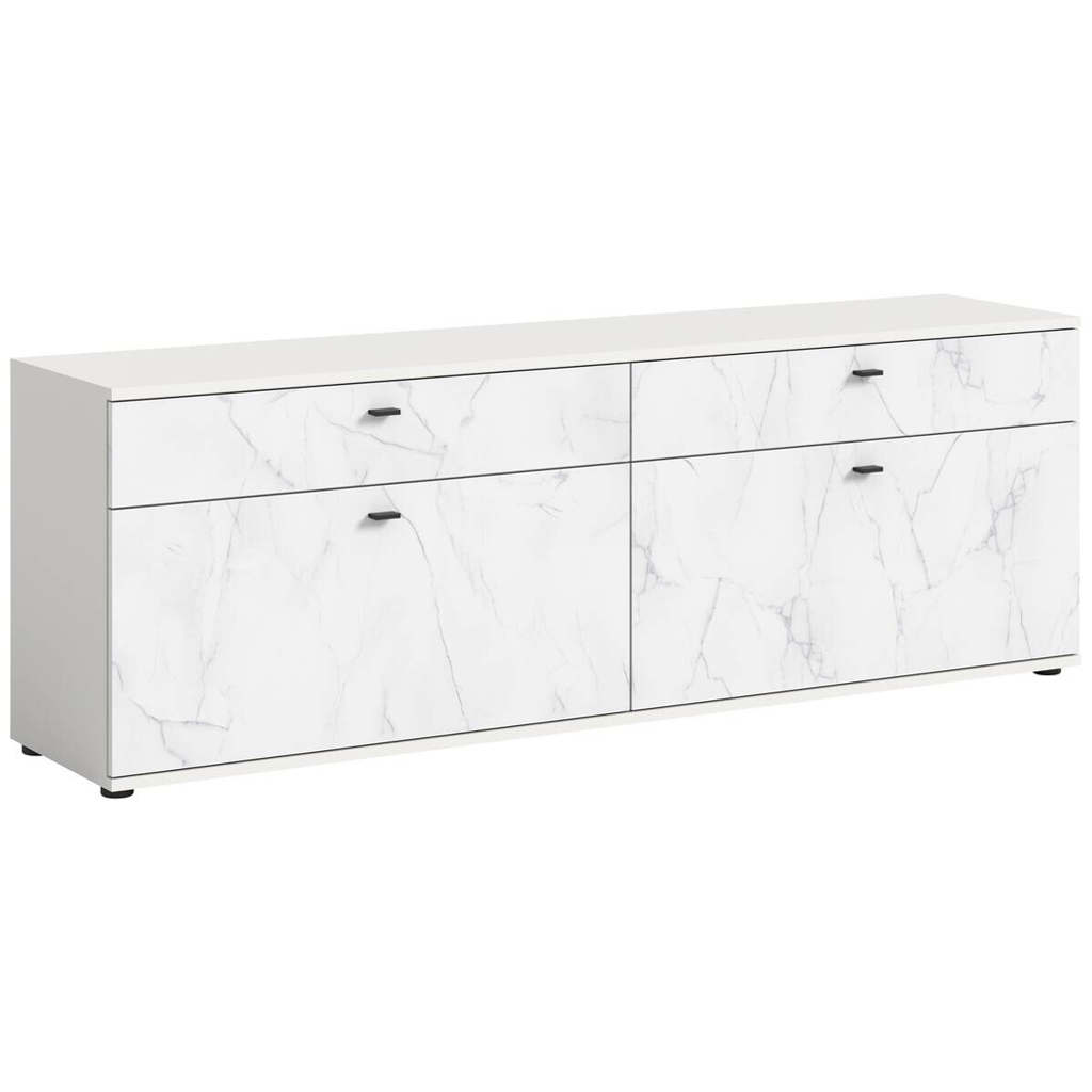 POCO TV-Lowboard Stone weiß Marmoroptik B/H/T: ca. 180x62x41 cm