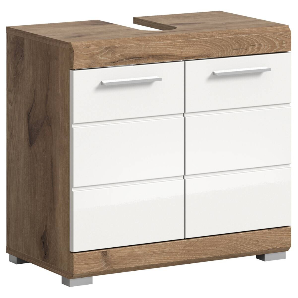 Waschbeckenunterschrank Wave
Oak Nachbildung weiß Hochglanz B/H/T: ca. 60x56x34 cm
